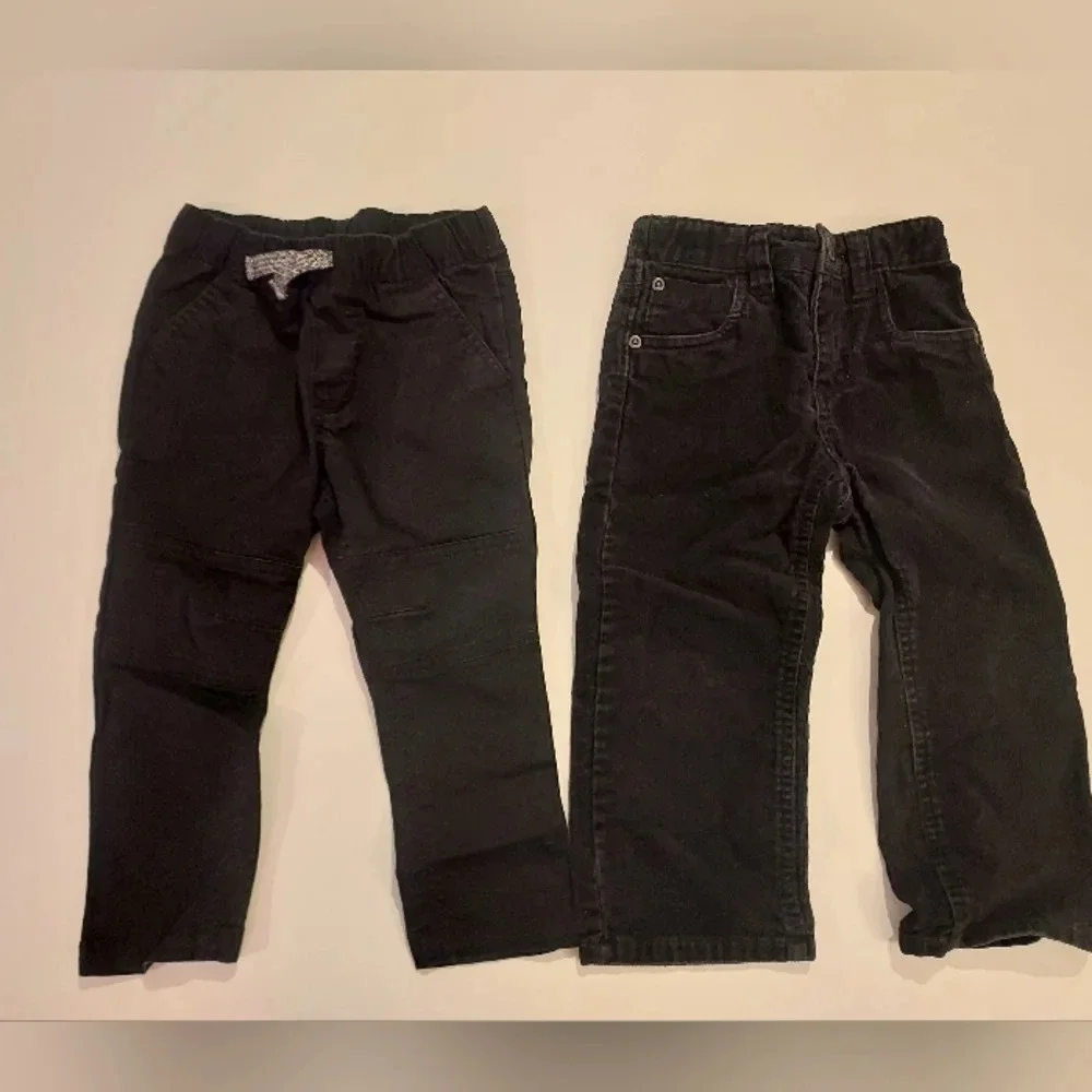 Lot of 2 (TWO) Toddler Boy Black Pants in Size 2T